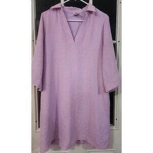 Ivy Jane Women's Orchid Go Easy Shift Dress Size M Pockets Bell Sleeves V Neck